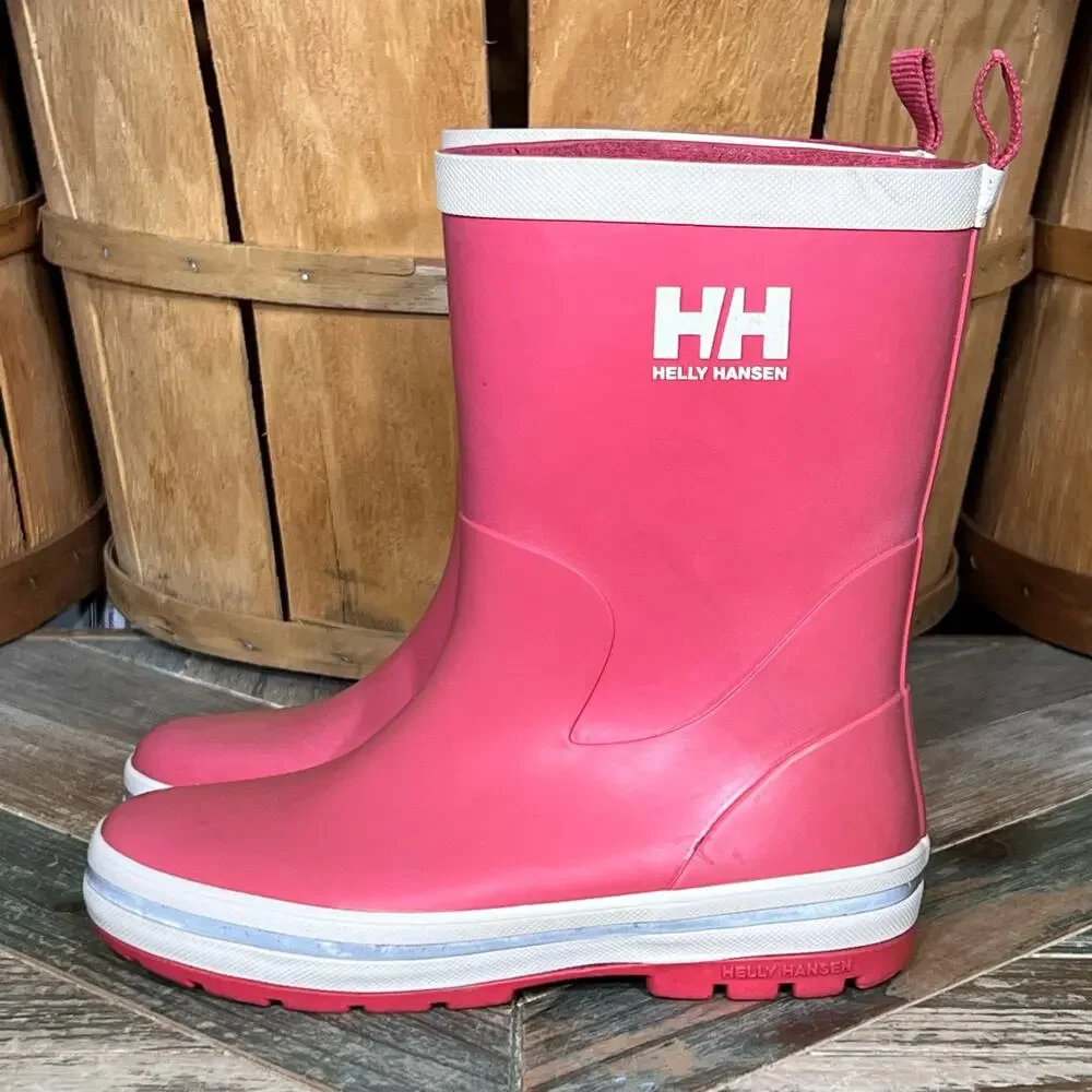 Helly Hansen JK Midsund Red White Rubber Waterproof Rain Boot Little Kid Size 13